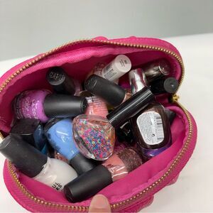 nail polishes and bag